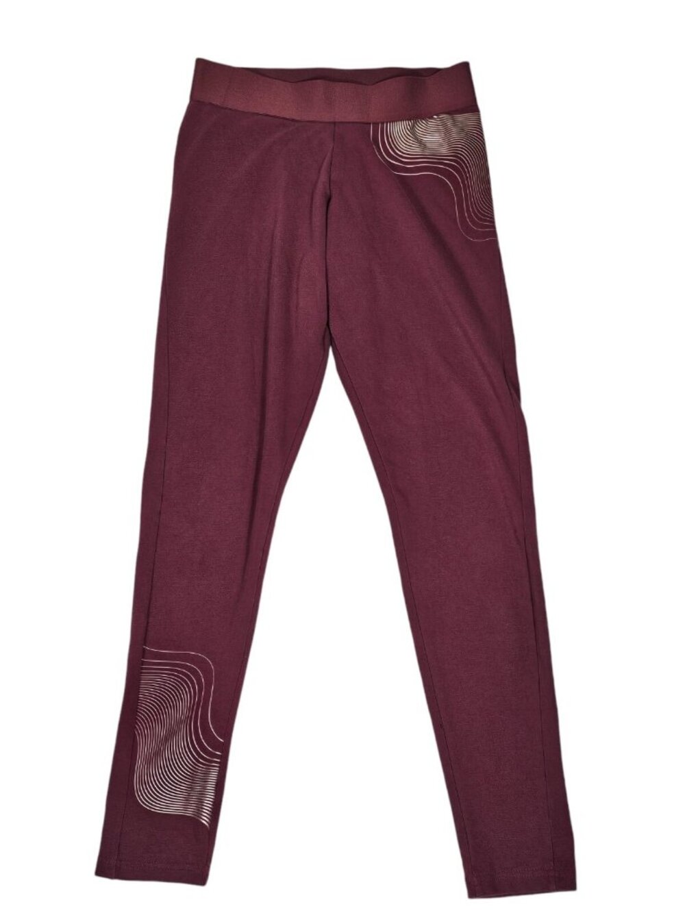 Adidas Womens Badge of Sport Leggings Size S Crimson Red Holiday Shine H56734